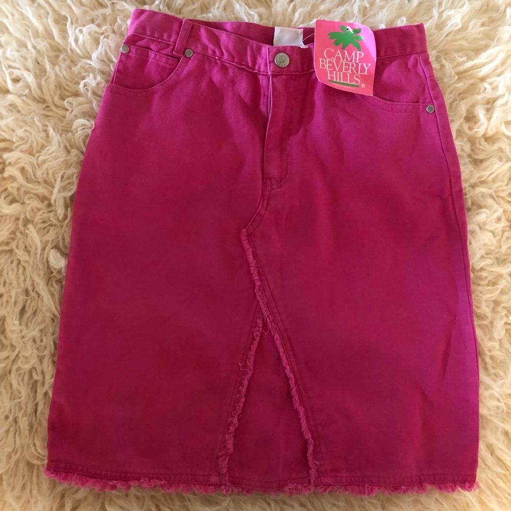 CAMP BEVERLY HILLS fringe seam skirt/NWT